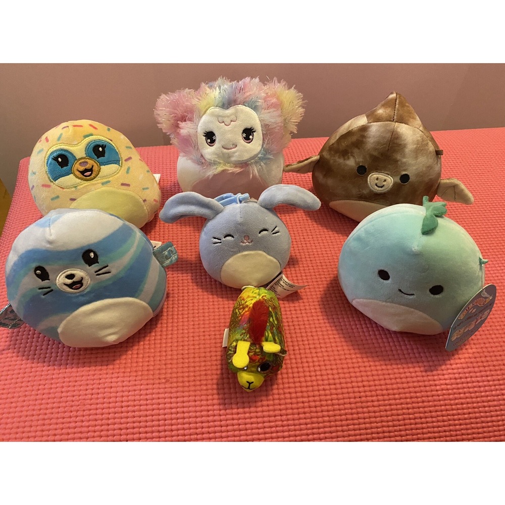 Squishmallows (2 to 8 inch) Lot Of 7 Plushes 2 New With Tags 1 Clip 1 McDonald